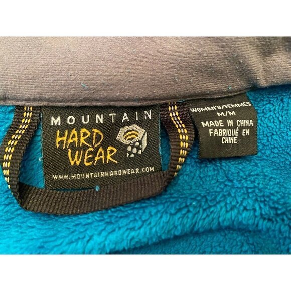 Mountain Hardwear Womens Sz Medium Fleece Jacket Zip Pockets Turquoise Blue‎ - Picture 3 of 5
